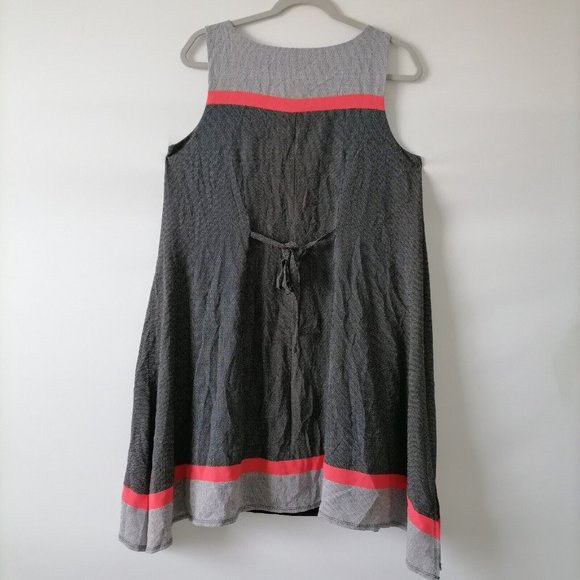 Signature By Robbie Bee Black Gray Tie Back Knee Length Sheath Dress Size 6 - Picture 2 of 7